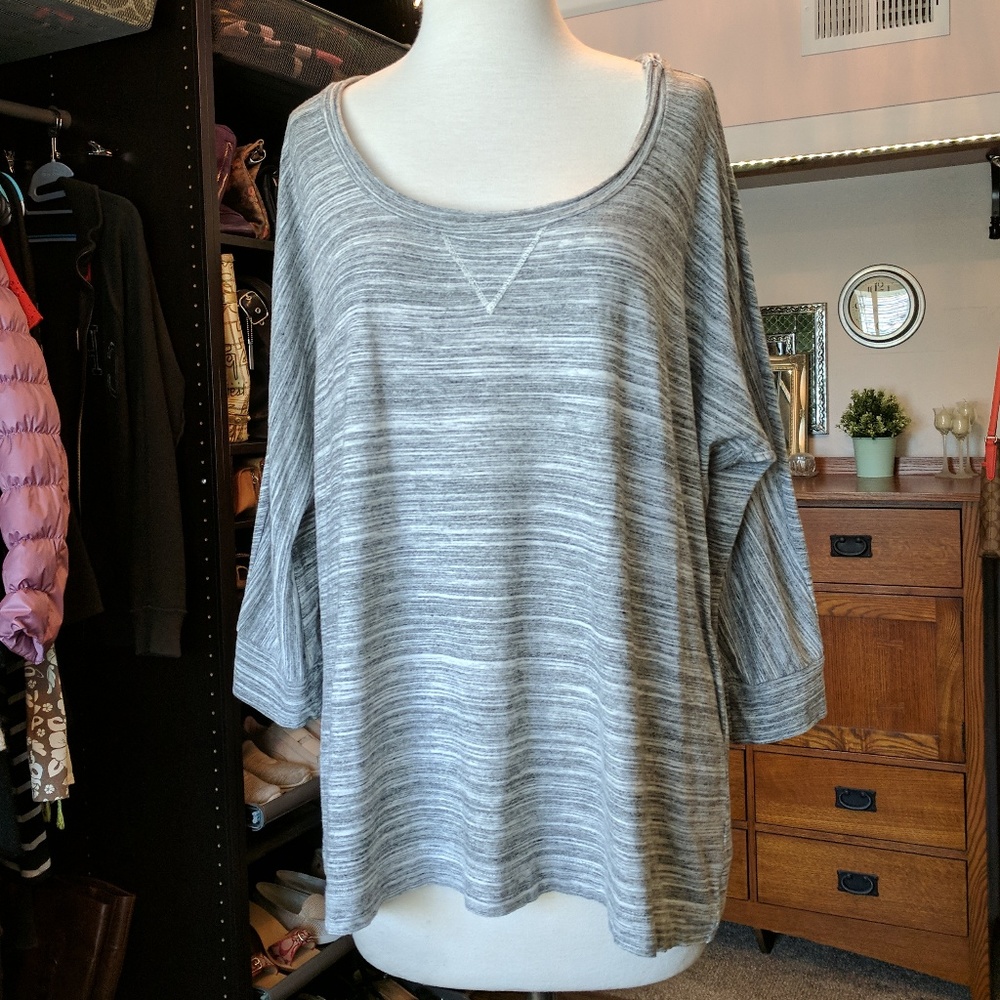 Splendid Space Dyed Top L Pullover Dolman Sleeves *
